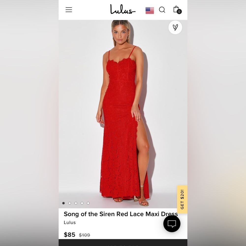 Lulus Red Lace Maxi Dress